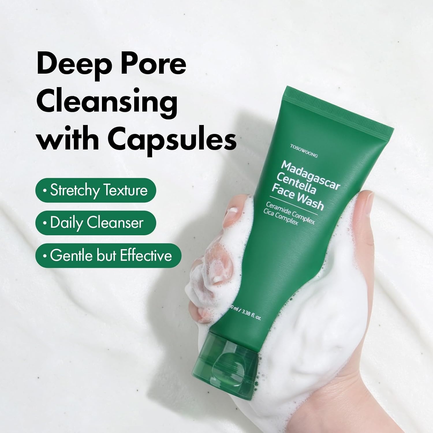 TOSOWOONG Gentle Anti-Aging Starter Set – Soothing Madagascar Centella Face Wash + High Purity Bakuchiol Capsule Cream – Retinol Alternative Routine for Sensitive Skin Firming - view 5