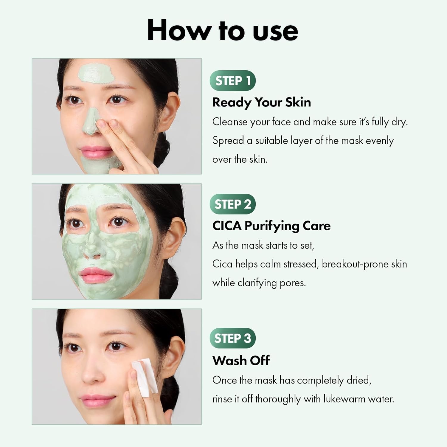TOSOWOONG Centella Soothing Duo – Real Centella Mud Mask (3.52oz) & Madagascar Centella Cream (1.69 fl. oz) – Pore Purifying & Barrier Repair Kit for Sensitive Skin - view 5