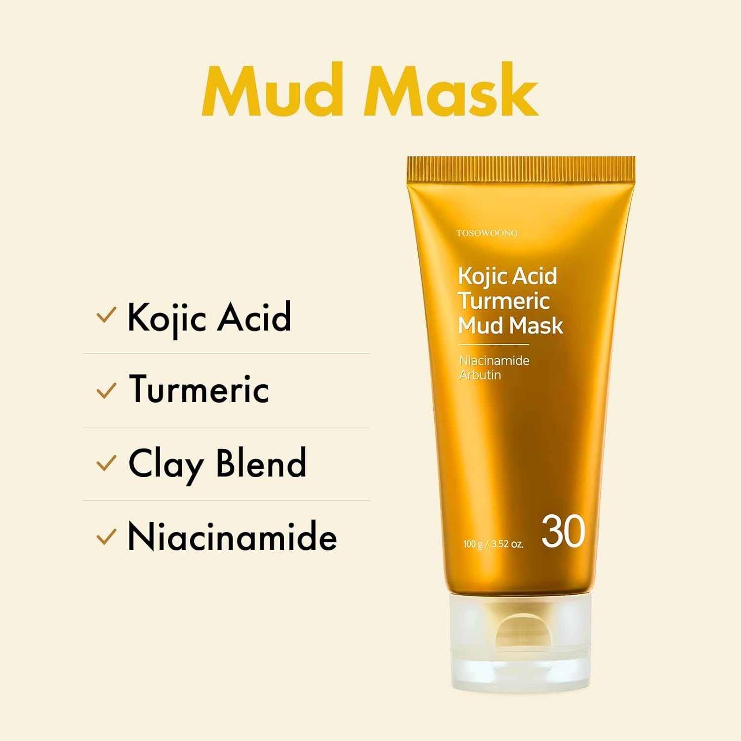 TOSOWOONG Kojic Acid & Turmeric Duo – Pore Purifying Mud Mask (3.52oz) & Triple-Layer Serum (1.11oz) – Targeted Dark Spot Care & Skin Clarity Kit for Glass Skin - view 4