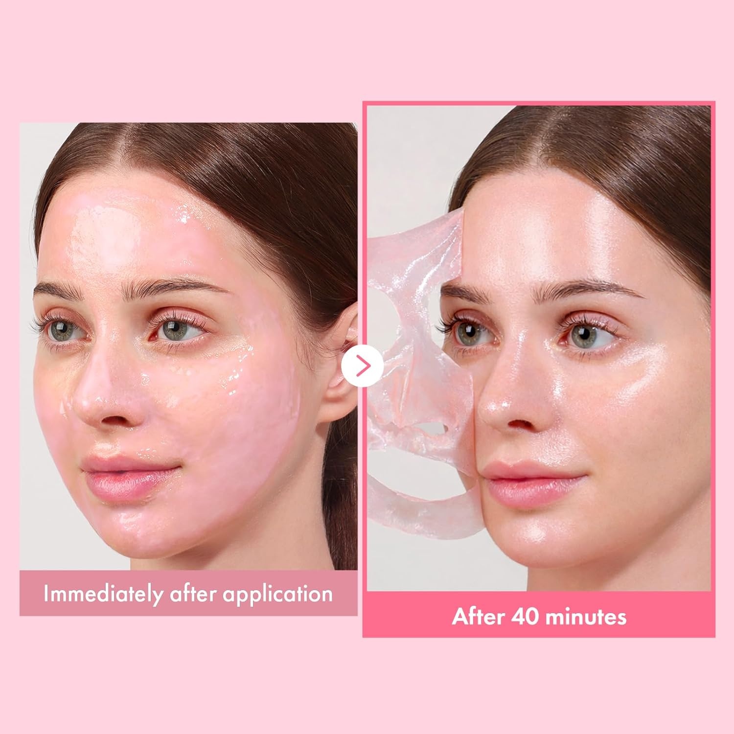 TOSOWOONG Wrapping Mask Duo, Real Pink PDRN Fit and Real Collagen Fit Peel-Off Mask Set, Korean Skincare with Salmon DNA PDRN, 12 Peptides, Hydrolyzed Collagen for Elasticity, Firming, Glass Skin Glow - view 2
