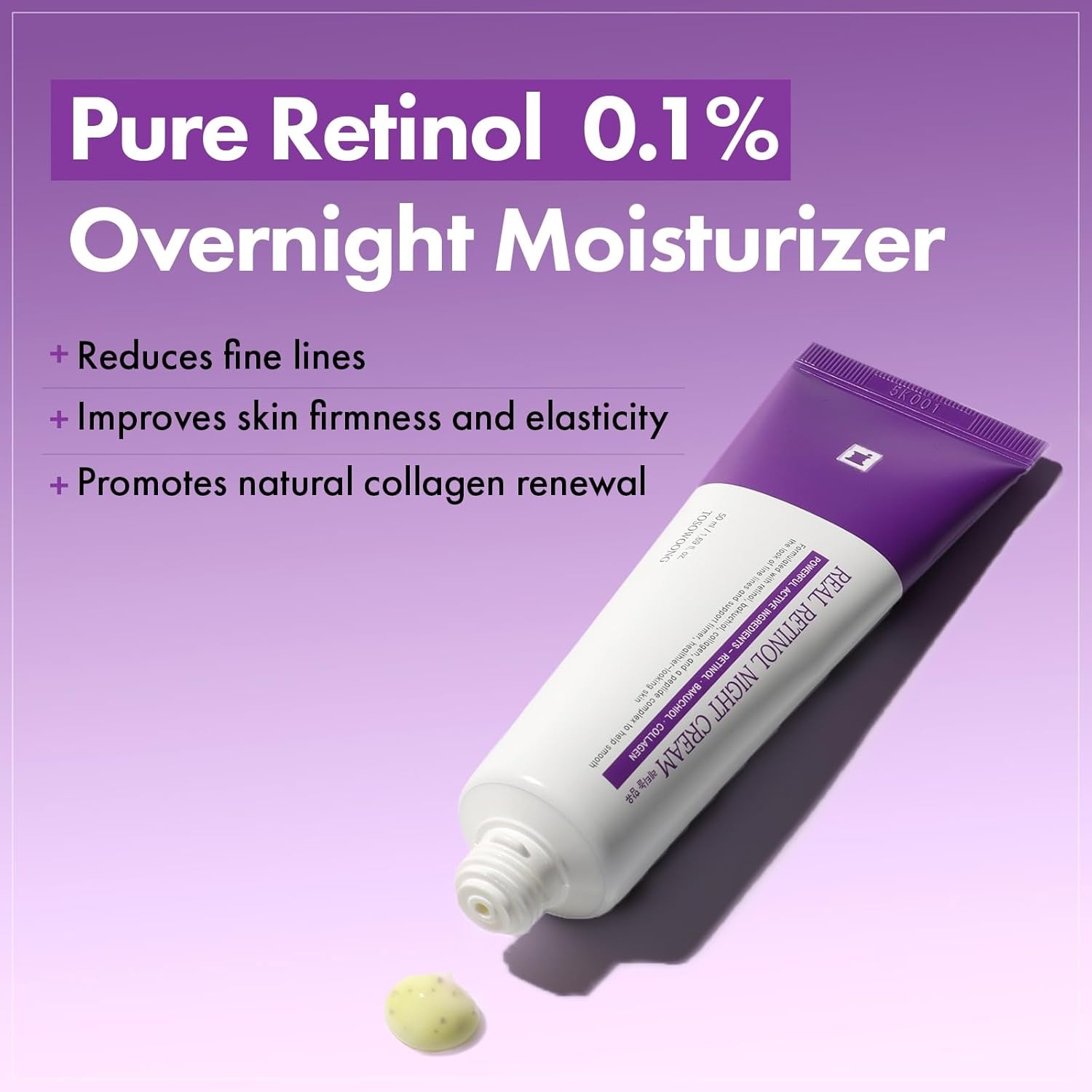 TOSOWOONG Retinol & Bakuchiol Age-Defying Duo – 5-Retinol Complex Peel Off Mask & 0.1% Retinol Night Cream – Targeted Fine Lines, Wrinkles & Firming Set for Radiant Glass Skin - view 3
