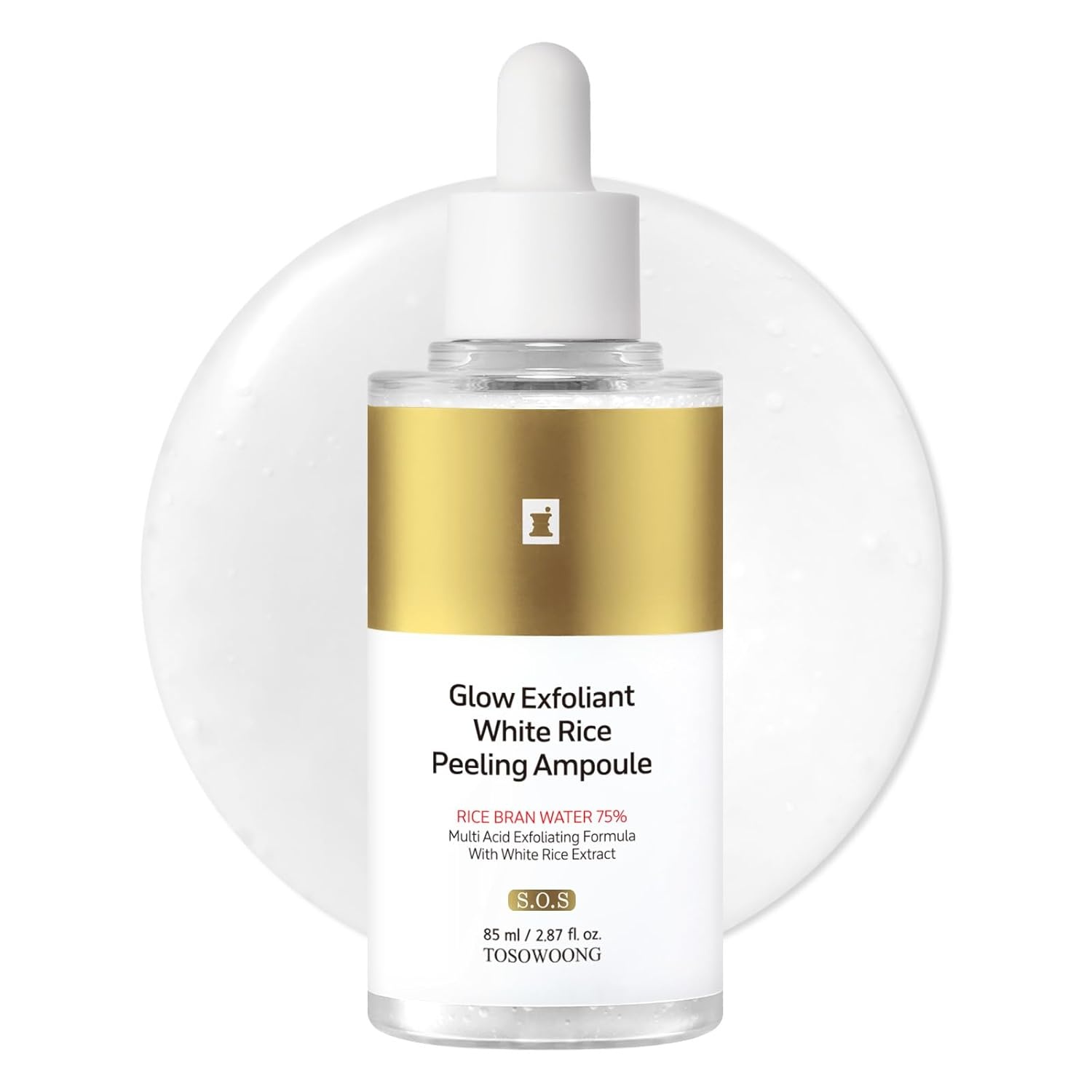 TOSOWOONG Cleanse and Exfoliate Duo, White Rice Peeling Ampoule and Madagascar Centella Face Wash, Korean Skincare Set with 75% Rice Bran Water, 9 Cica Complex, AHA, PHA for Pore Care, Even Tone