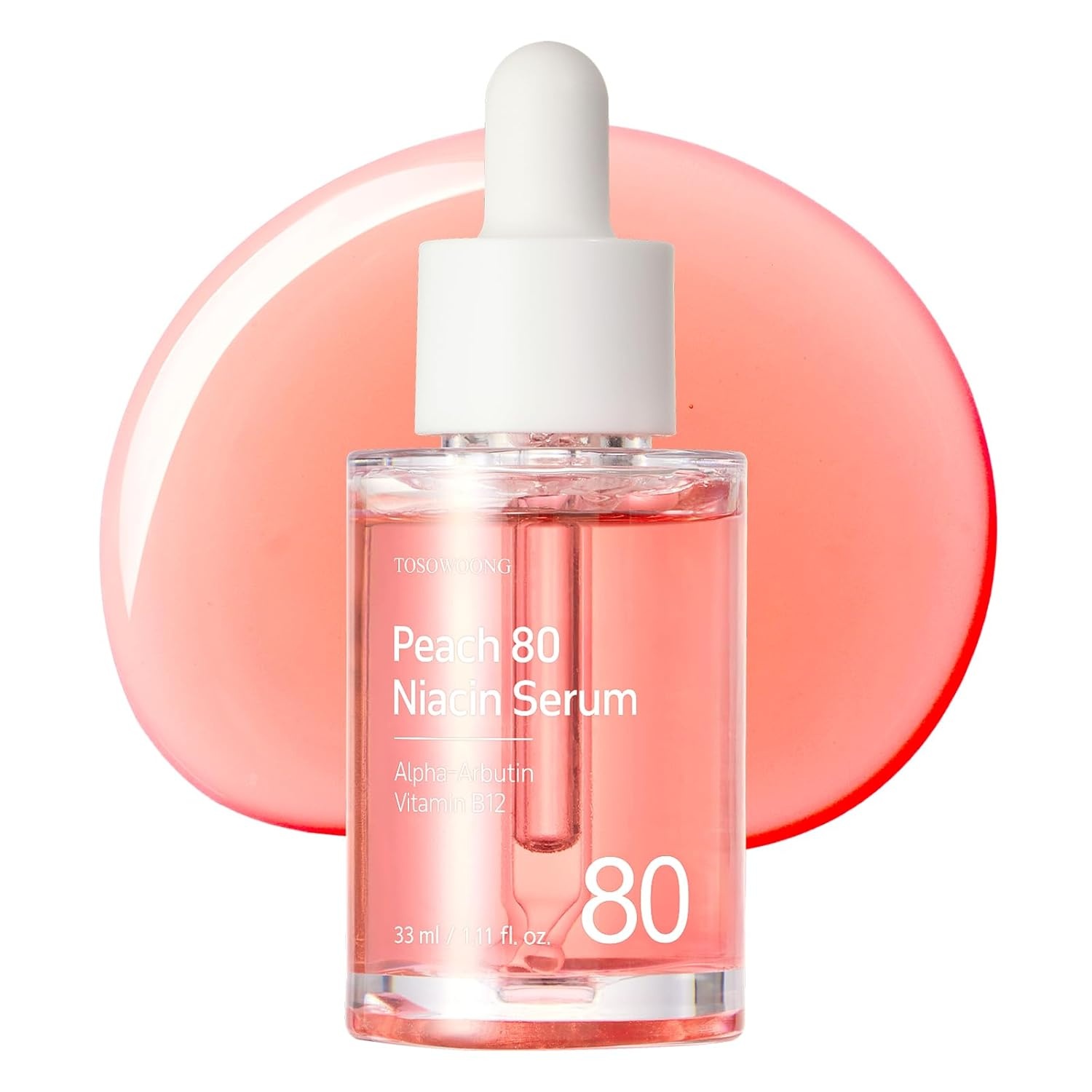 Radiance & Clarity Duo: TOSOWOONG Peach 80 Niacin Serum & Arbutin 7 Tranexamic Acid Cream for Glowing Skin