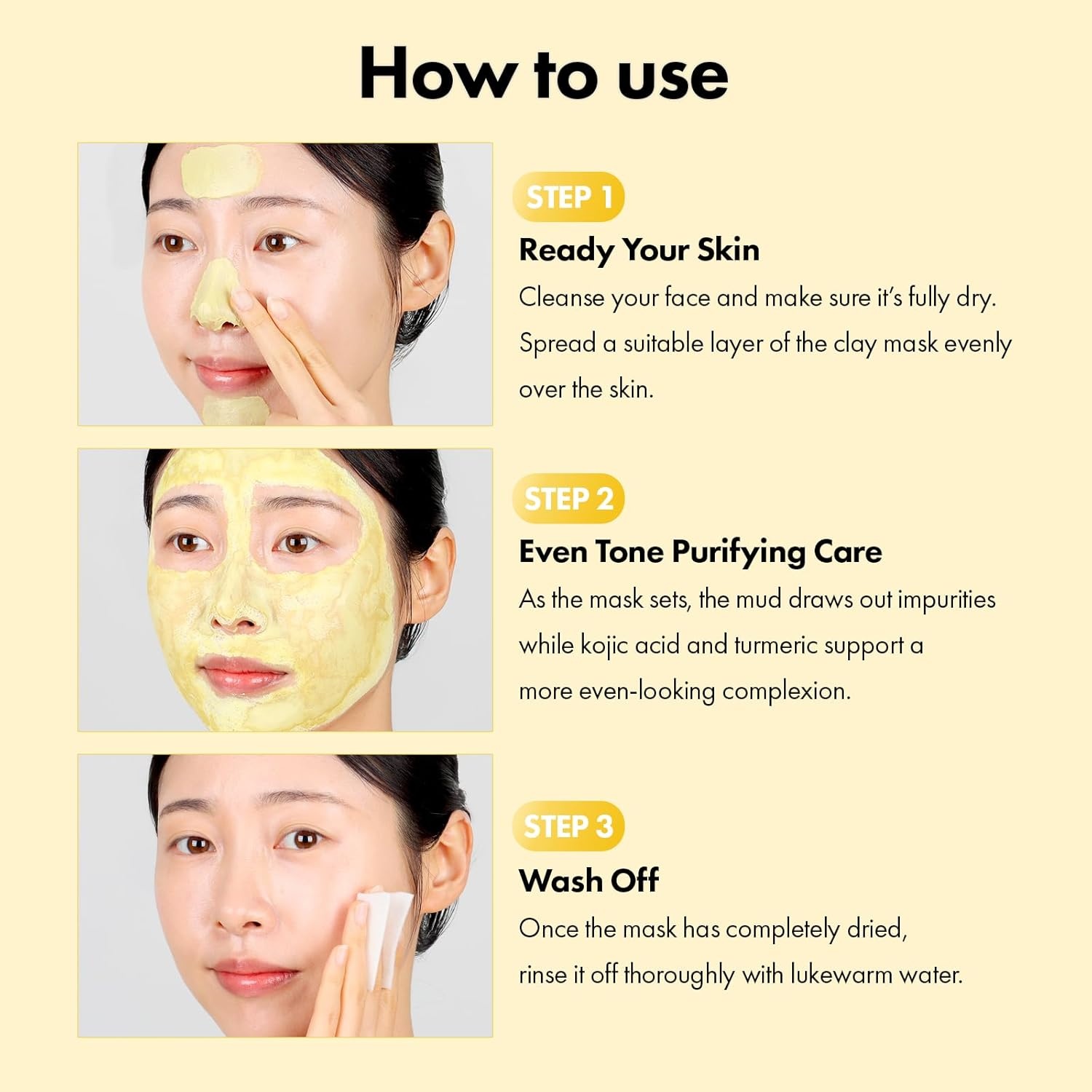 TOSOWOONG Kojic Acid Turmeric Mud Mask, Dark Spot & Blackhead Cleanser with Vitamin C, Niacinamide, Arbutin, Pore Cleaner, Clear Skin, Cooling Quick Dry Formula Face mask, Korean Skincare,100g/3.52oz. - view 4