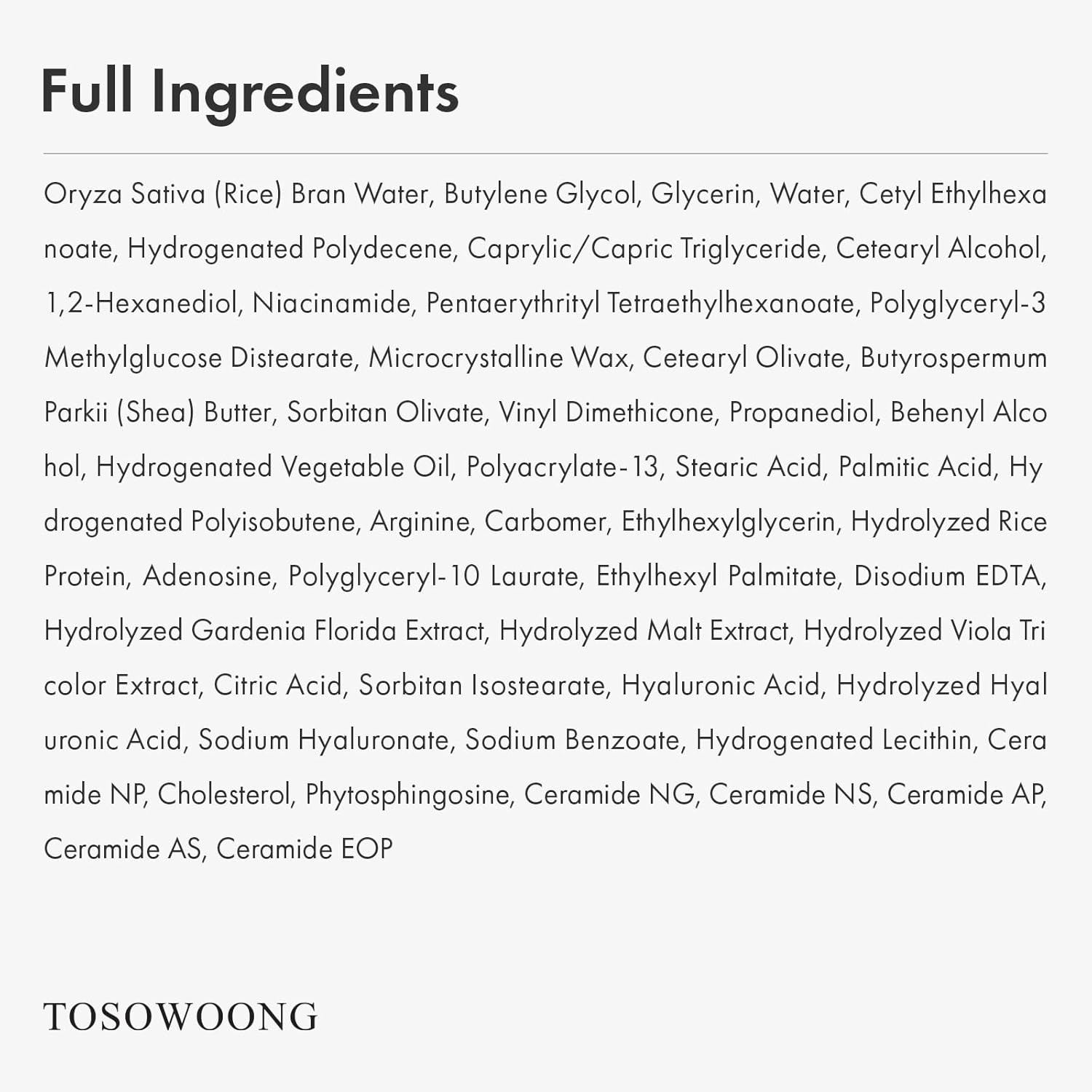 TOSOWOONG Real Glow Rice Cream, 42% Rice Bran Water Hydrating Face Moisturizer, Hyaluronic Acid, 6 Ceramides Deep Nourishment, Moisture Barrier Repair, Glass Skin, Korean Skincare, 50ml / 1.69 fl. oz. - view 5