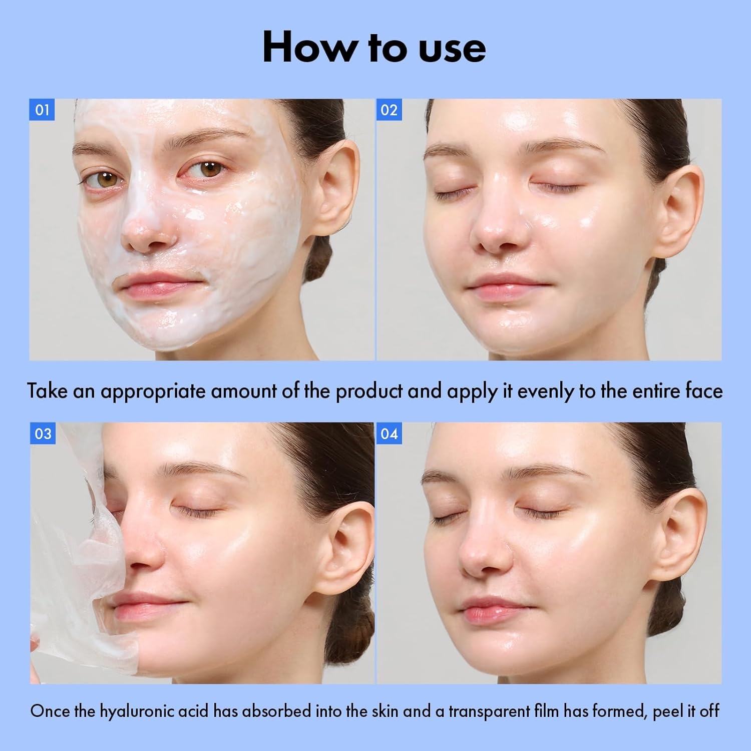 TOSOWOONG Real Hyaluron Fit, 10 Hyaluronic Acids Peel Off Facial Mask for Instant Hydration, Ceramide & Panthenol Moisturizing, Soothing, Dewy Glass Skin Glow, Korean Skincare, 50 ml / 1.69 fl. oz. - view 3