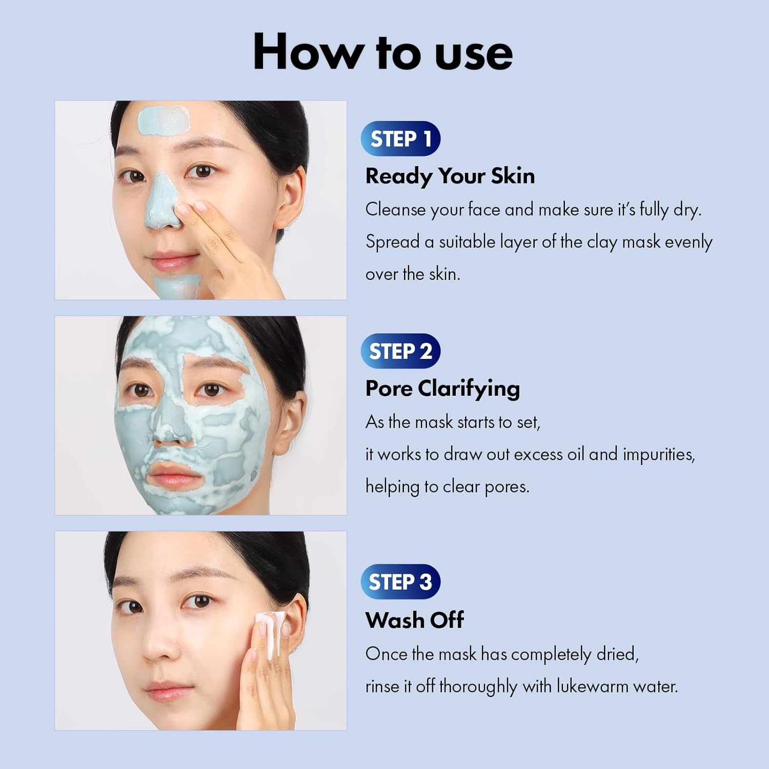 TOSOWOONG Real Blackhead Mud Mask, Facial & Nose Pore-Purifying Clay – Korean Mud Mask, Pore Tightening, Deep Pore Cleaner, Cooling & Quick Dry Formula Face Mask, Oil Control, 100 g / 3.52 oz. - view 4