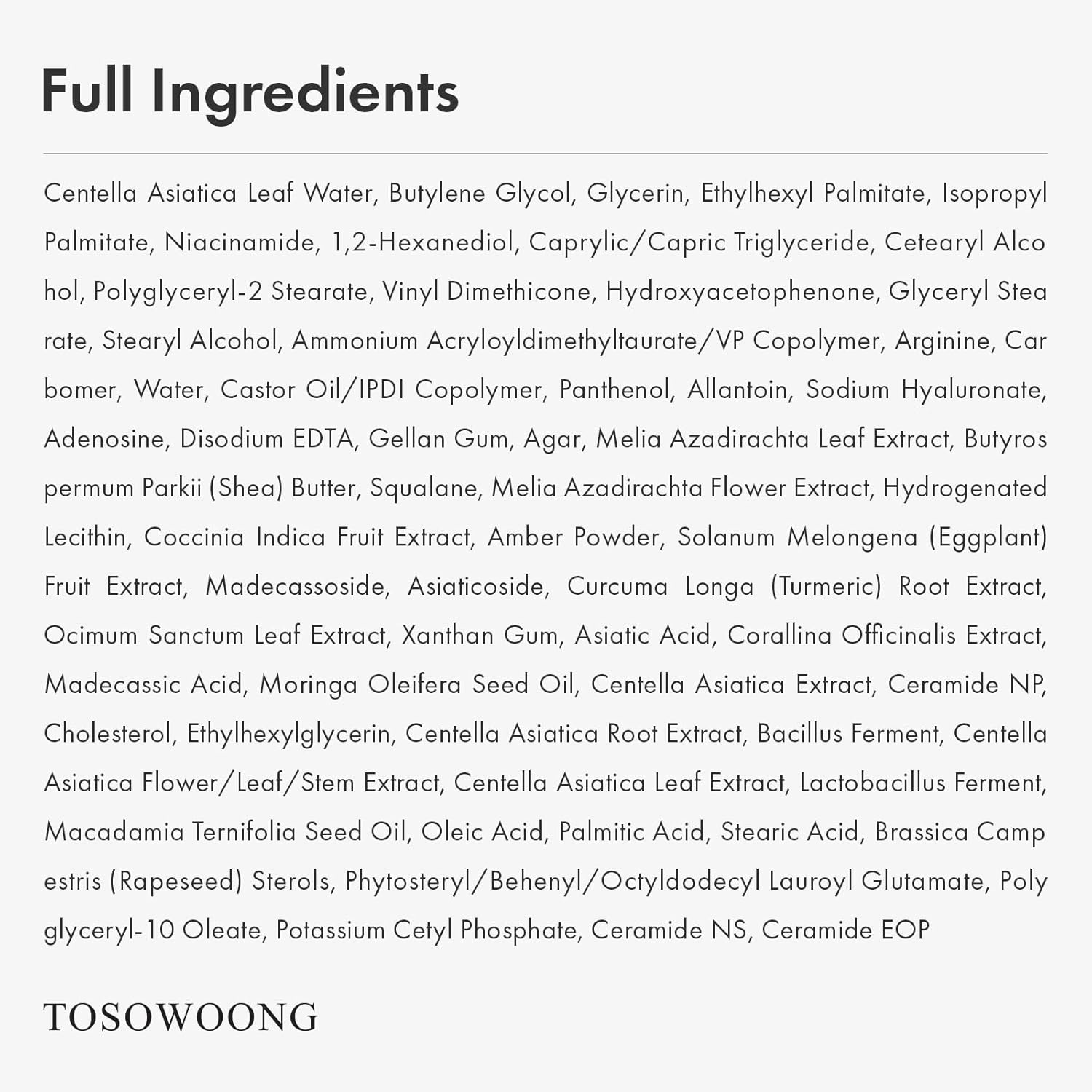 TOSOWOONG Madagascar Centella Cream, 706,580ppm Madagascar Centella Asiatica, Moisturizer, Rapid Soothing, Deep Hydration with Cica Complex, Skin Barrier Repair, Irritation Relief, 50ml / 1.69 fl. oz. - view 5