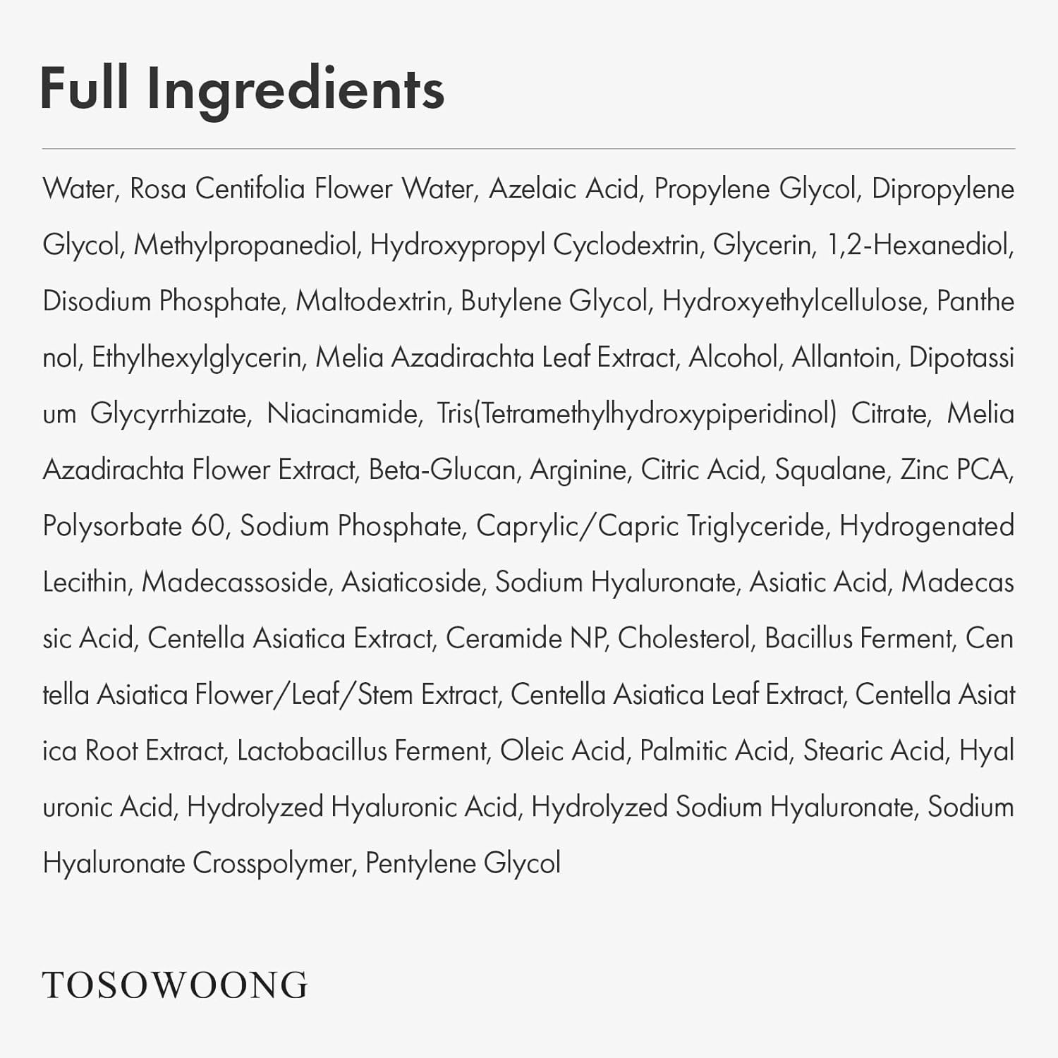 TOSOWOONG Azelaic Acid 10% Face Serum, Rosacea care, Redness Soothing and Blemish, Centella Asiatica for Acne-prone, Niacinamide, Hyaluronic Acid, Korean Skincare, Natural Color, 33 ml / 1.11 fl. oz. - view 5