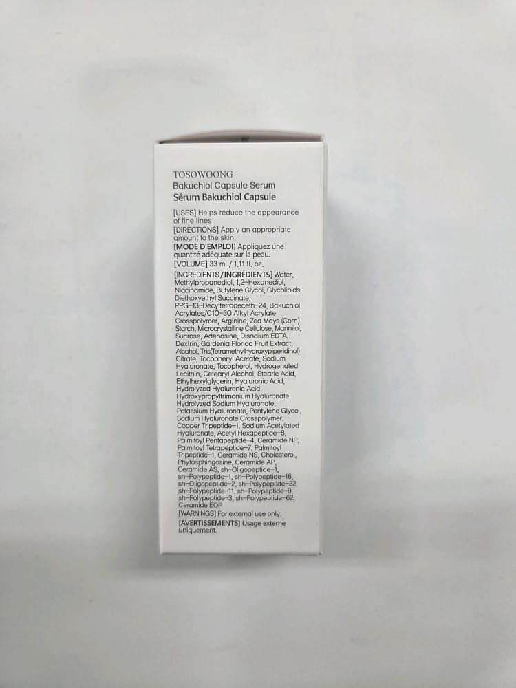 TOSOWOONG Bakuchiol Capsule Serum, 5,000ppm Bakuchiol Retinol Natural Alternative, Anti-Aging, Plumping, Pore, Wrinkles, 8 Hyaluronic Acids, 5 Ceramides, Hydration, Korean Skincare, 33ml/1.11 fl.oz. - view 2
