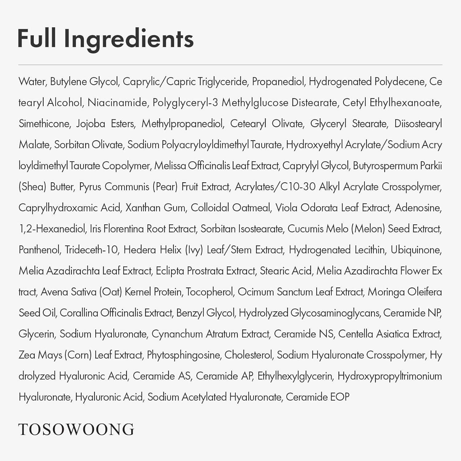 TOSOWOONG Real Oatmeal Relief Cream, Daily Face Moisturizer, Blemish Relief Care, Soothing Recovery, Moisture, Colloidal Oatmeal, Ceramide, Panthenol, Hyaluronic Acid, Korean Skincare 50ml 1.69 fl.oz. - view 5