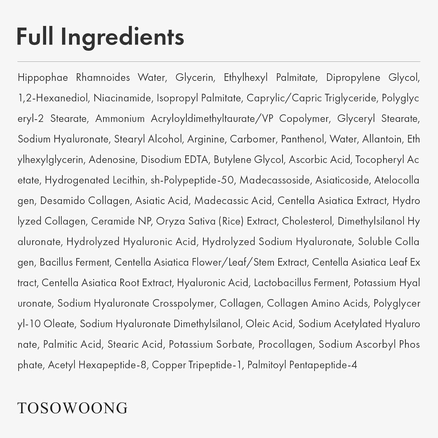 TOSOWOONG Hyaluronic Acid 9 Cream, Vitamin B5, Collagen, Niacinamide, Centella Asiatica Extract, Long-lasting Hydration, Daily Moisturizer Face Cream, Korean Skin Care, 50ml, 1.69 fl.oz. - view 5