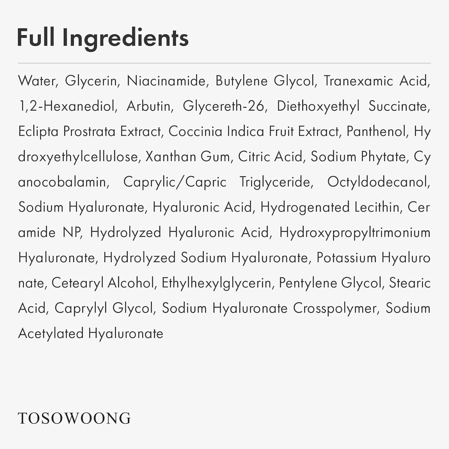 TOSOWOONG Niacinamide 10% + Tranexamic Acid 4% Serum, Arbutin 2%, Hyaluronic Acid, TXA Facial Serum, Glass Skin, Clarifying, Radiant Complexion with Natural Color, Korean Skin care, 33ml, 1.11 fl.oz. - view 5