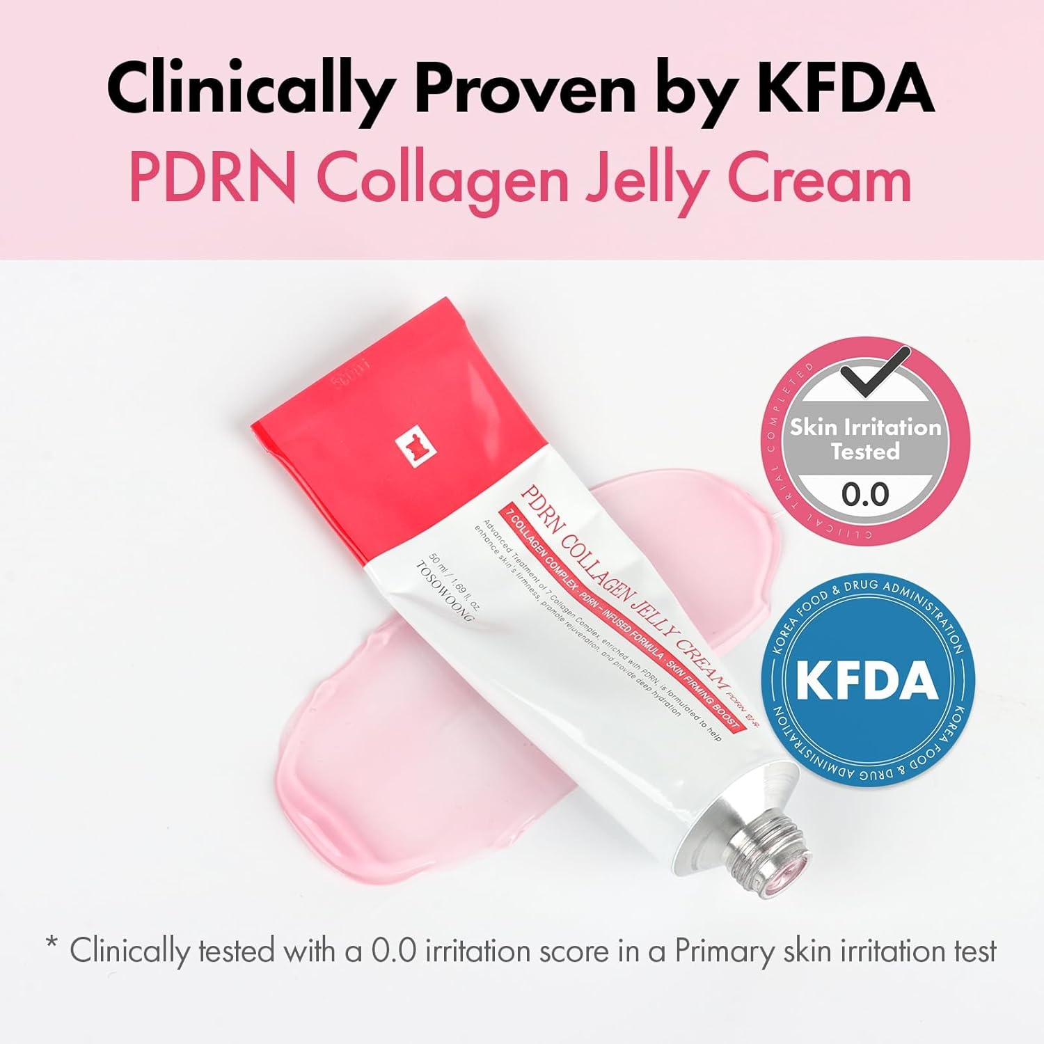 TOSOWOONG PDRN Collagen Jelly Cream, 5,000ppm Salmon DNA PDRN, Niacinamide, Hydrolyzed Collagen, Glow, Hydrating, Firming, Uneven Skin Tone, No artificial color, Korean Skin Care, 50ml, 1.69 fl.oz. - view 4