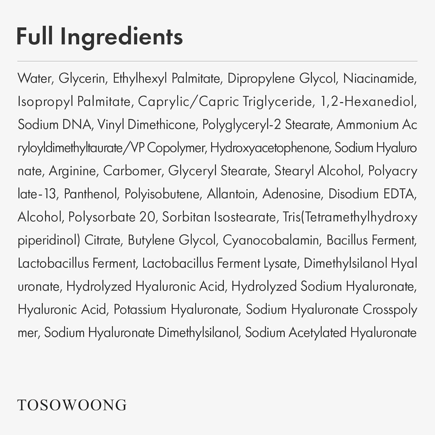 TOSOWOONG PDRN Hyaluron Face Cream, 5,000ppm Salmon DNA, Niacinamide, Hyaluronic Acid and Panthenol Moisturizer for Hydrating & Firming, Uneven Skin Tone Care, Korean Skincare, 50ml / 1.69 fl. oz. - view 5