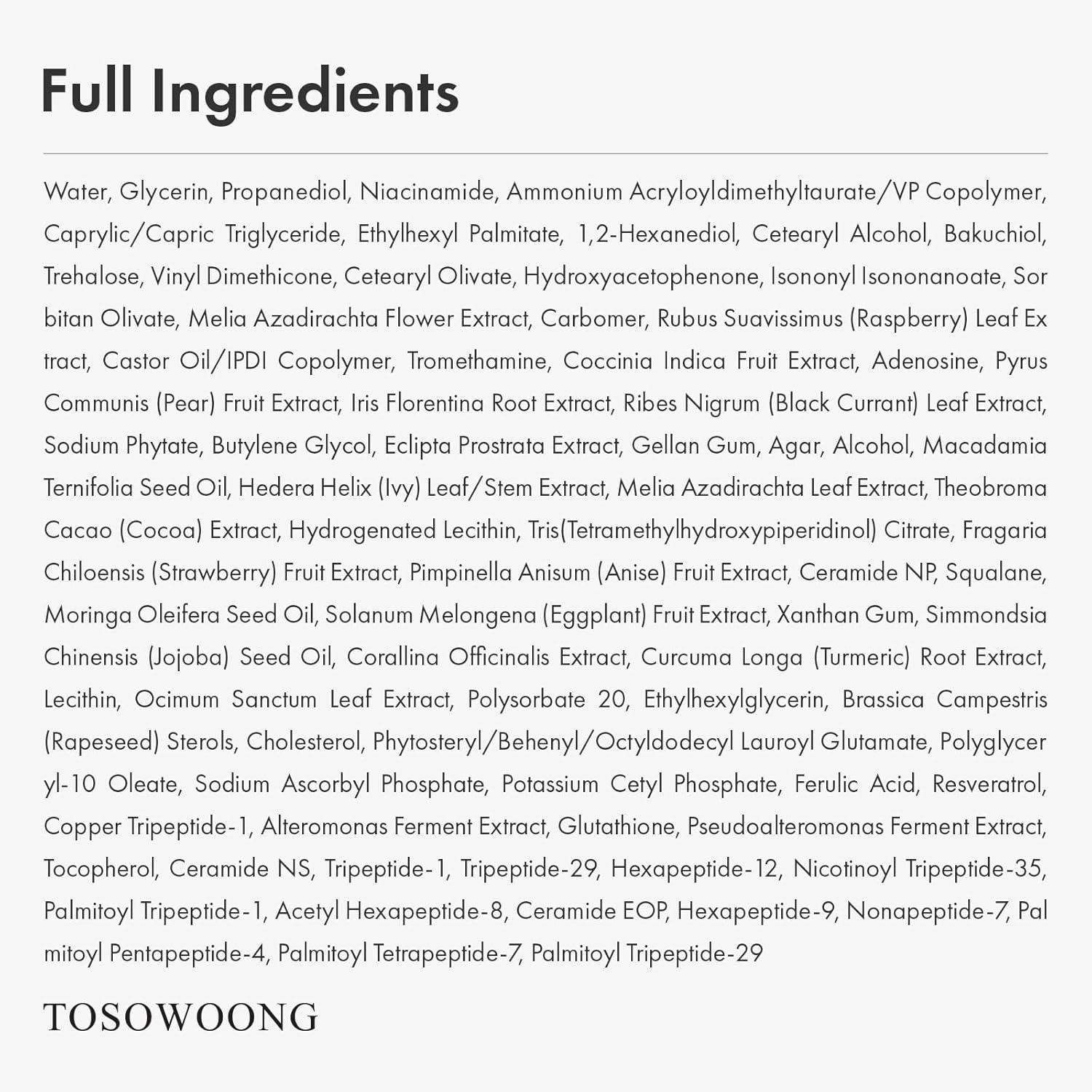 TOSOWOONG Bakuchiol Capsule Cream, High Purity Bakuchiol 5,000ppm, Retinol Alternative Wrinkle Care, Firming Anti Aging Moisturizer, 12 Peptides, 3 Ceramides, Korean Skincare, 50ml / 1.69 fl. oz. - view 5
