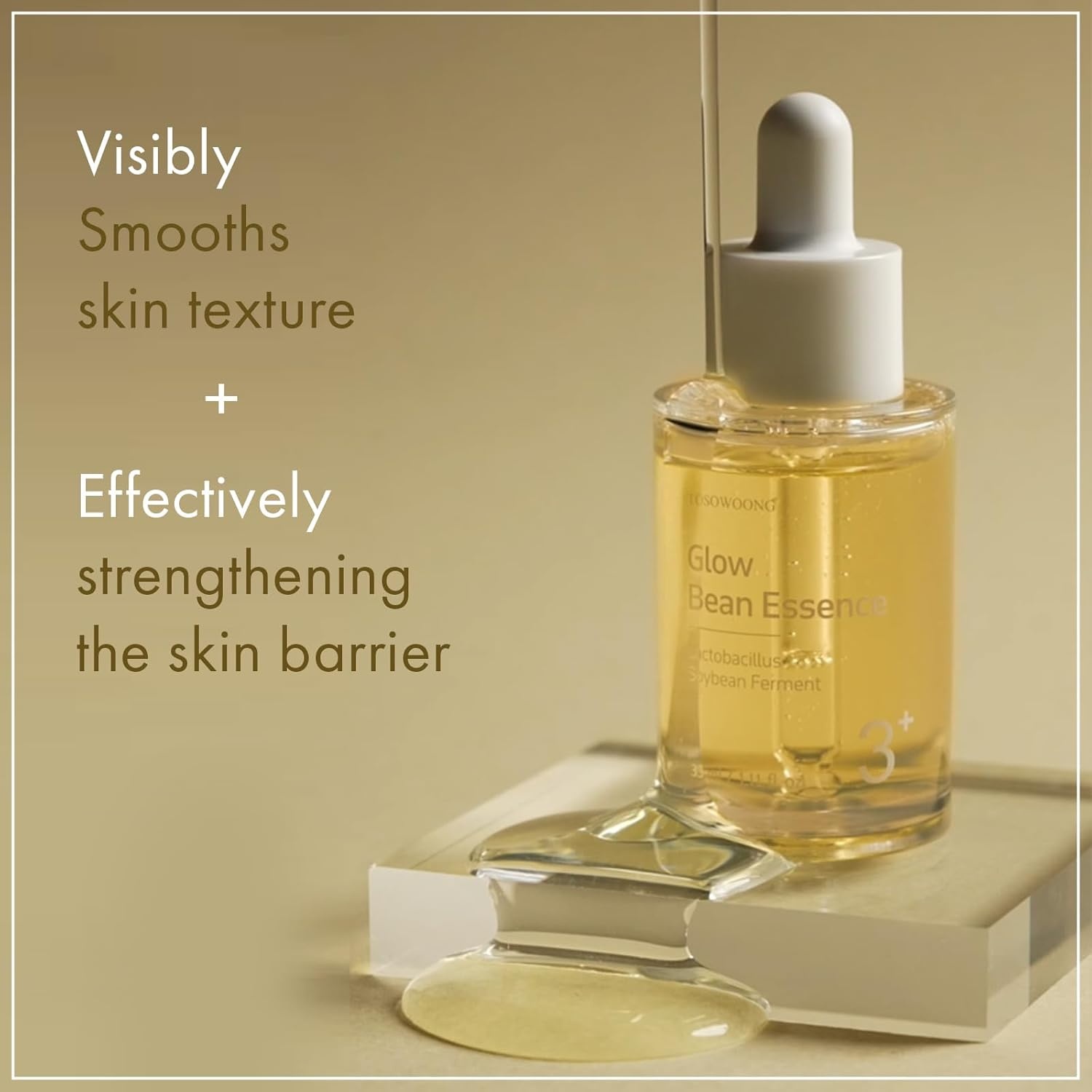 TOSOWOONG Glow Bean Essence, 31,025ppm Soybean Ferment Extract, Glass Skin, Exfoliating, Hydrating, Radiant, Moisturizer, Barrier, Face Serum, Korean Skin Care, 33ml / 1.11 fl. oz. - view 4
