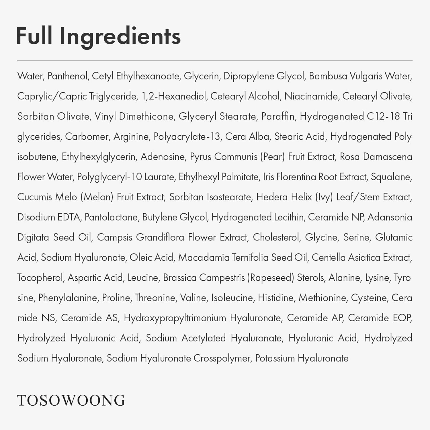 TOSOWOONG Panthenol 20 Barrier Cream, Daily Skin Barrier Care with 20% Panthenol, Ceramides, Hyaluronic Acid, Deep Hydration, Face Moisturizer, Korean Skincare for All Skin Types, 50ml / 1.69 fl. oz. - view 5