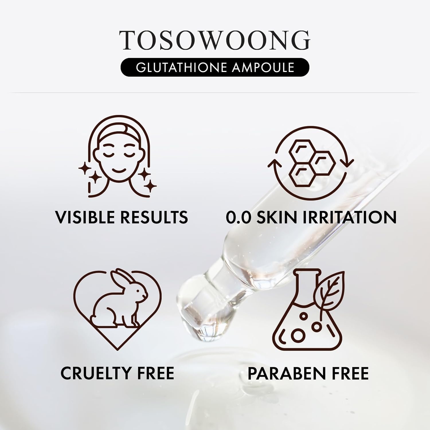 TOSOWOONG Glutathione Serum with 20,000ppm Glutathione, Niacinamide and hyaluronic acid, Dark Spot, Improve skin elasticity, Revitalize complexion, Korean Skincare, 30ml, 1.01 fl. oz.(Glutathione Serum) - view 5