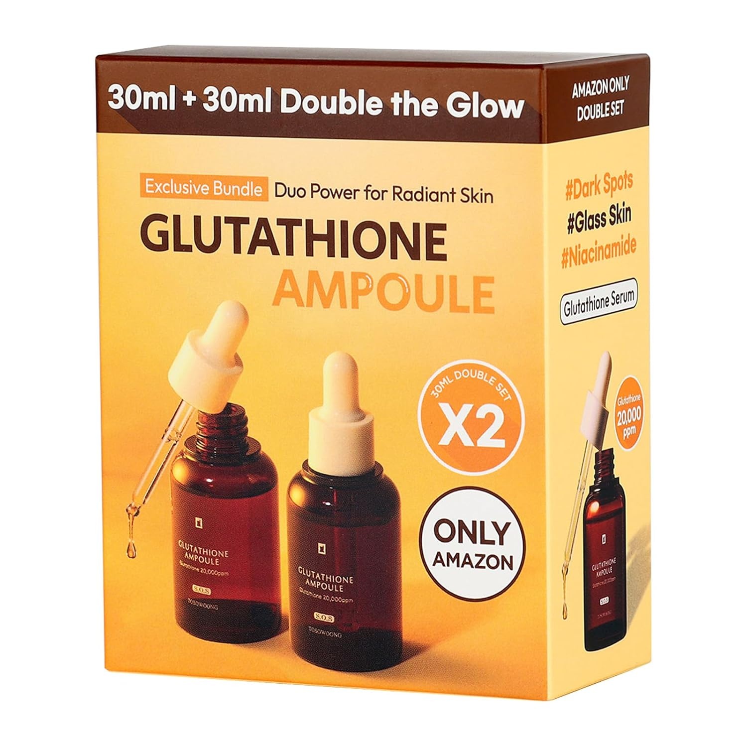 TOSOWOONG Glutathione Serum with 20,000ppm Glutathione, Niacinamide and hyaluronic acid, Dark Spot, Improve skin elasticity, Revitalize complexion, Korean Skincare, 30ml, 1.01 fl. oz.(Glutathione Serum) - view 7