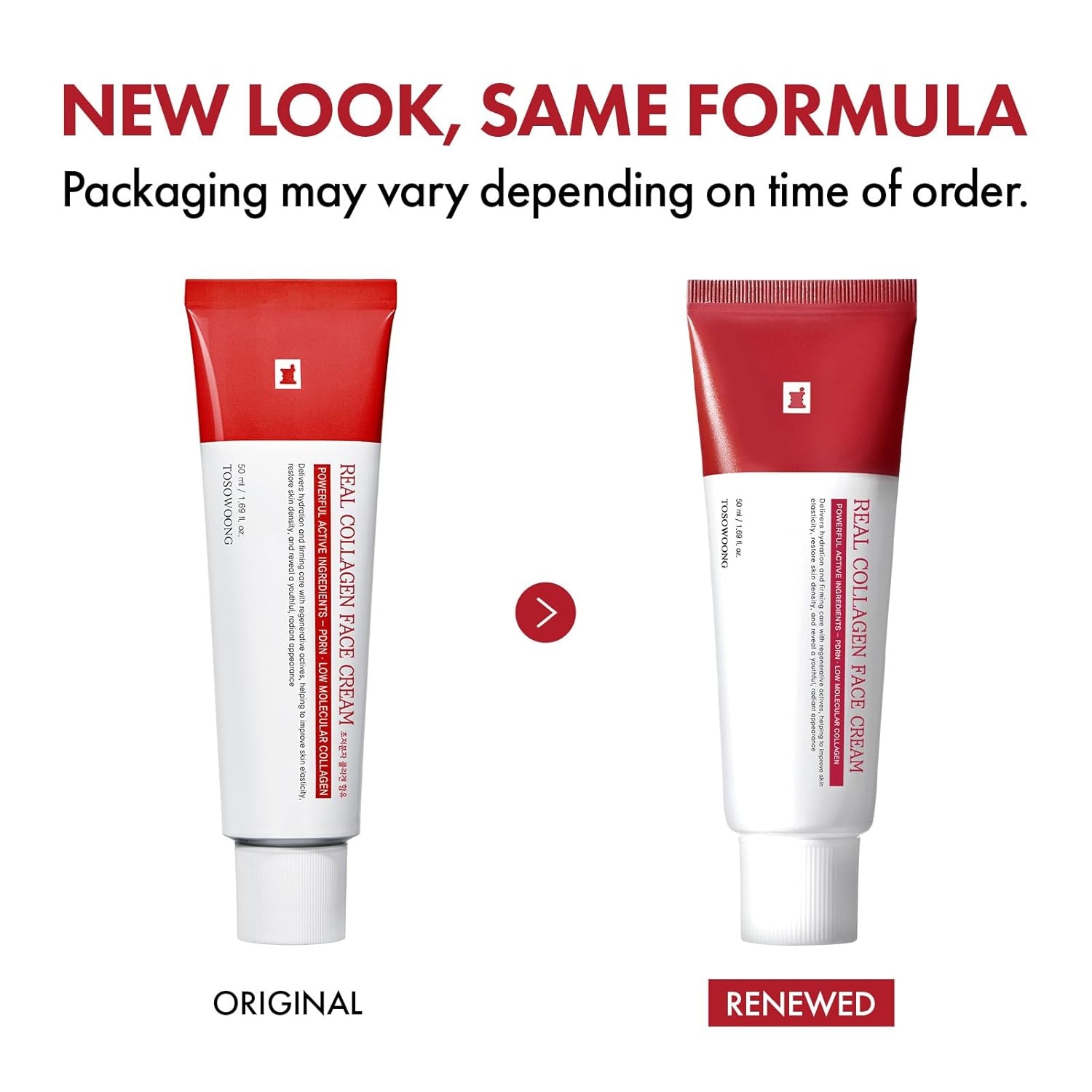 TOSOWOONG Real Collagen Face Cream, Face & Neck Collagen Face Moisturizer, Tightening, Firming, Lifting & Glow Boosting Cream with Collagen & Hyaluronic Acid, Korean Skincare, 50ml / 1.69 fl. oz.
