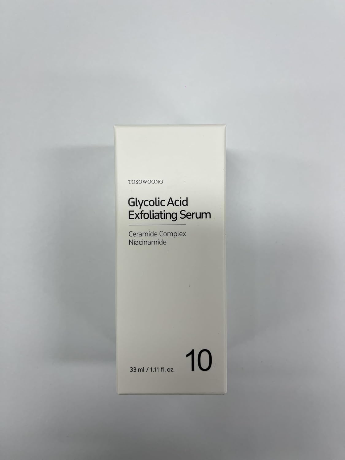 TOSOWOONG Glycolic Acid 10% Exfoliating Serum, AHA Skin Resurfacing Face Serum With Niacinamide, Vitamin E, Hyaluronic Acid For Textured Skin, Dark Spot, Glass Skin, Korean Skincare, 33 ml/1.11 fl.oz.