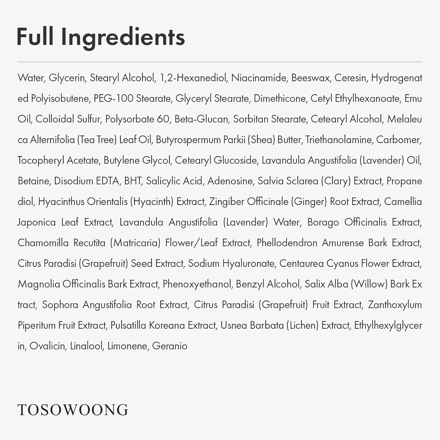 TOSOWOONG Ovalicin Skin Clear Cream, Skin Soothing, Moisturizing with Niacinamide and Sulfur, Korean Skincare, 50g, 1.76 oz. - view 6