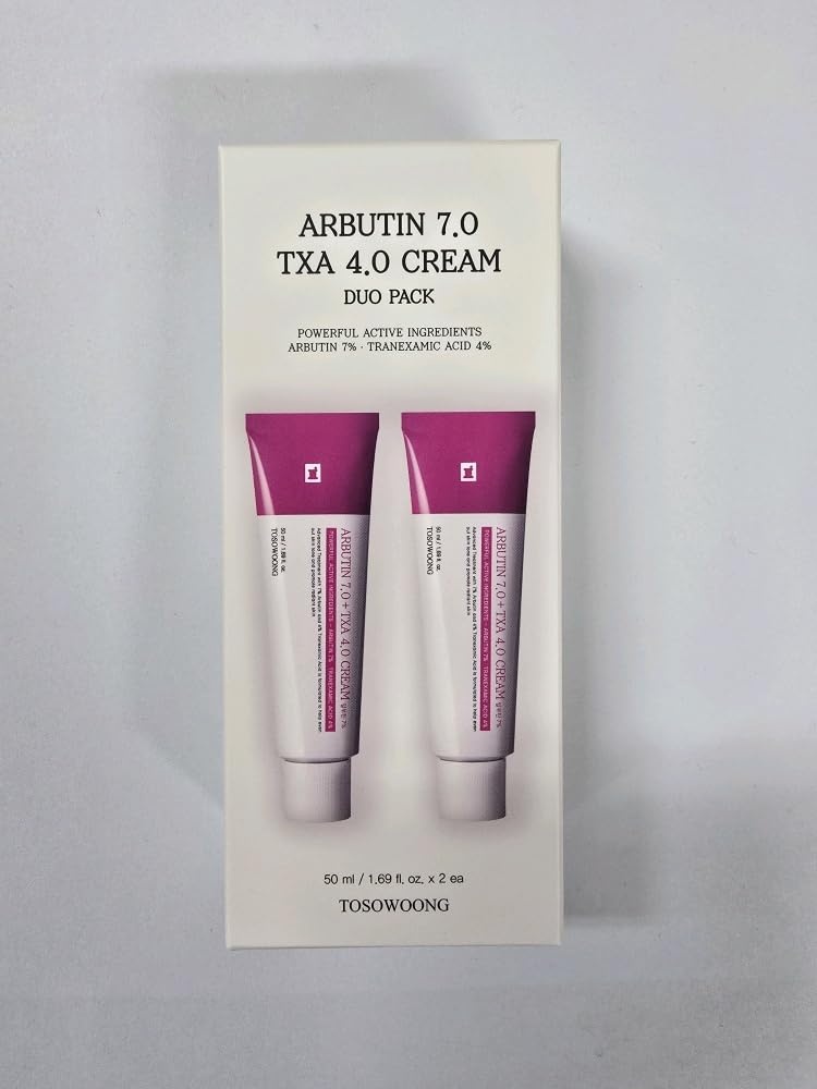 TOSOWOONG Arbutin 7% + Tranexamic Acid 4% Cream, 70,000ppm Arbutin, 40,000ppm TXA, Niacinamide, Glutathione, Dark Spots, Freckle, Blemishes, Pigmentation, Korean Skin Care, 50ml, 1.69 fl.oz.(3.38 Fl Oz (Pack of 1))