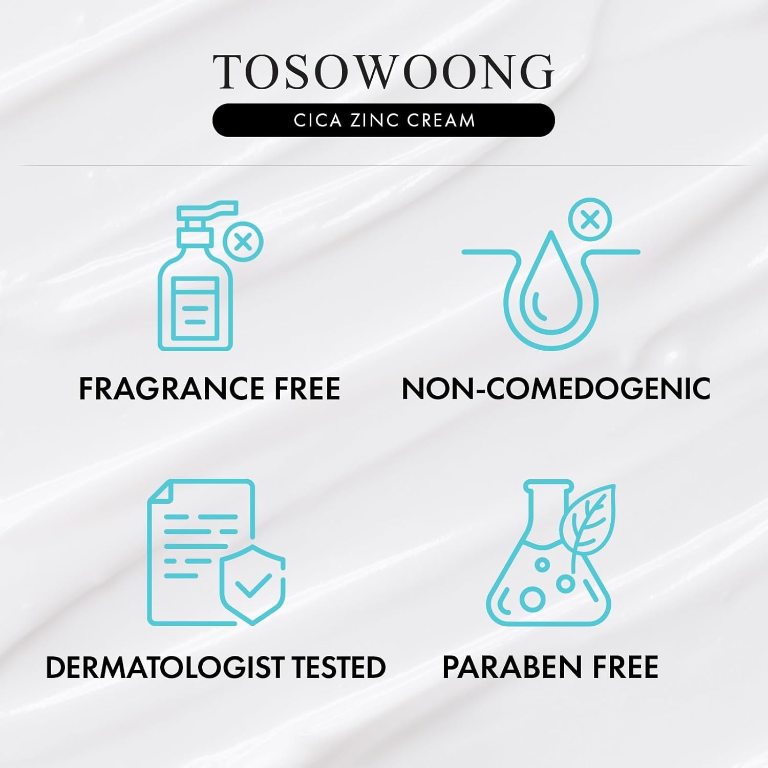 TOSOWOONG Zinc Oxide 10 Cream, 100,000ppm Zinc Oxide, Heal, Soothe Acne, Redness, Rosacea Treatment, Skin Barrier Repair, Moisture, Non-Comedogenic, Korean Skincare, 50g, 1.76 oz. - view 6