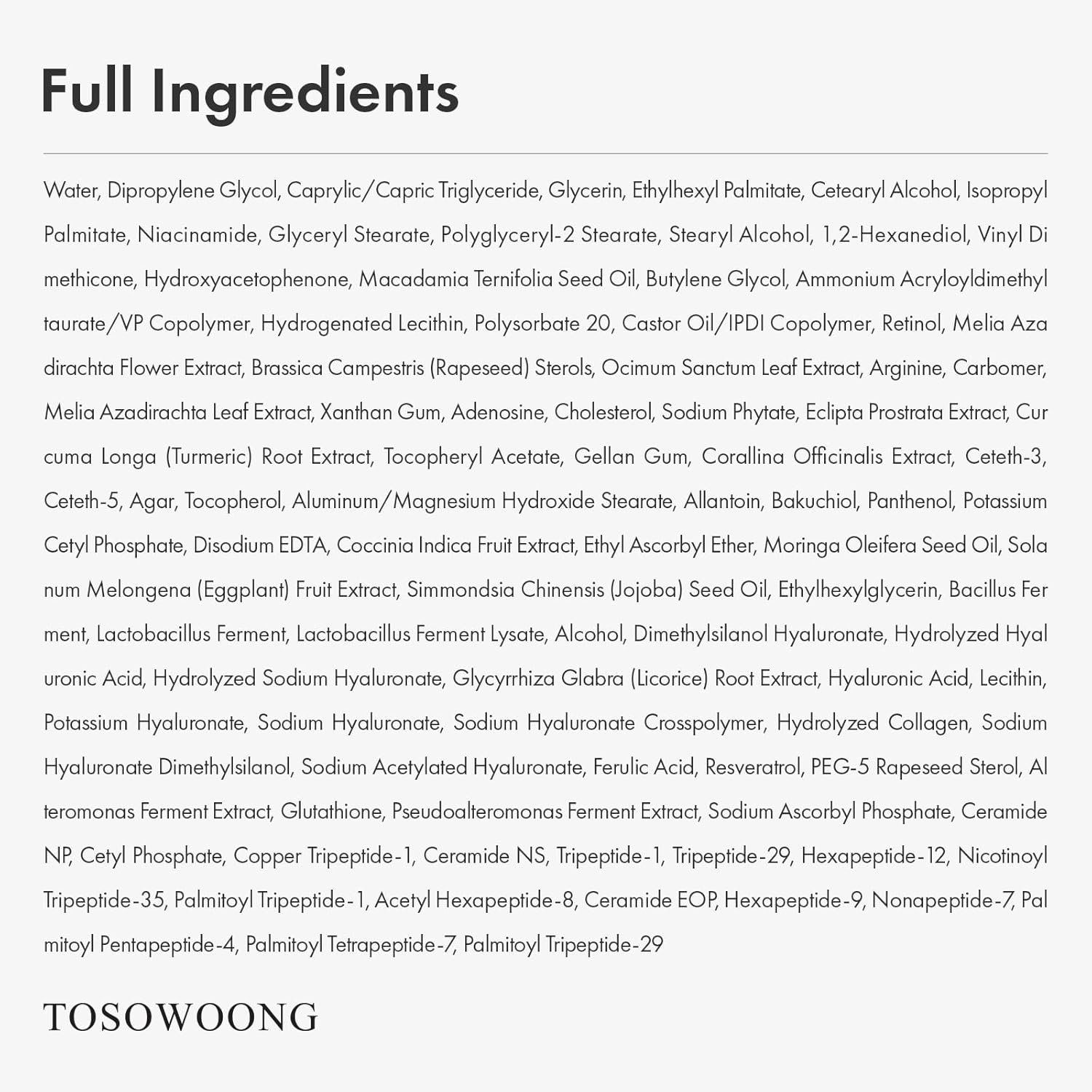 TOSOWOONG Real Retinol 0.1% Night Cream, Anti-Aging Face Moisturizer with Retinol, Bakuchiol, Firmer Skin, Reduce Wrinkles and Pore Minimizer | Korean Skincare for Face & Neck, 50ml / 1.69 fl. oz. - view 5